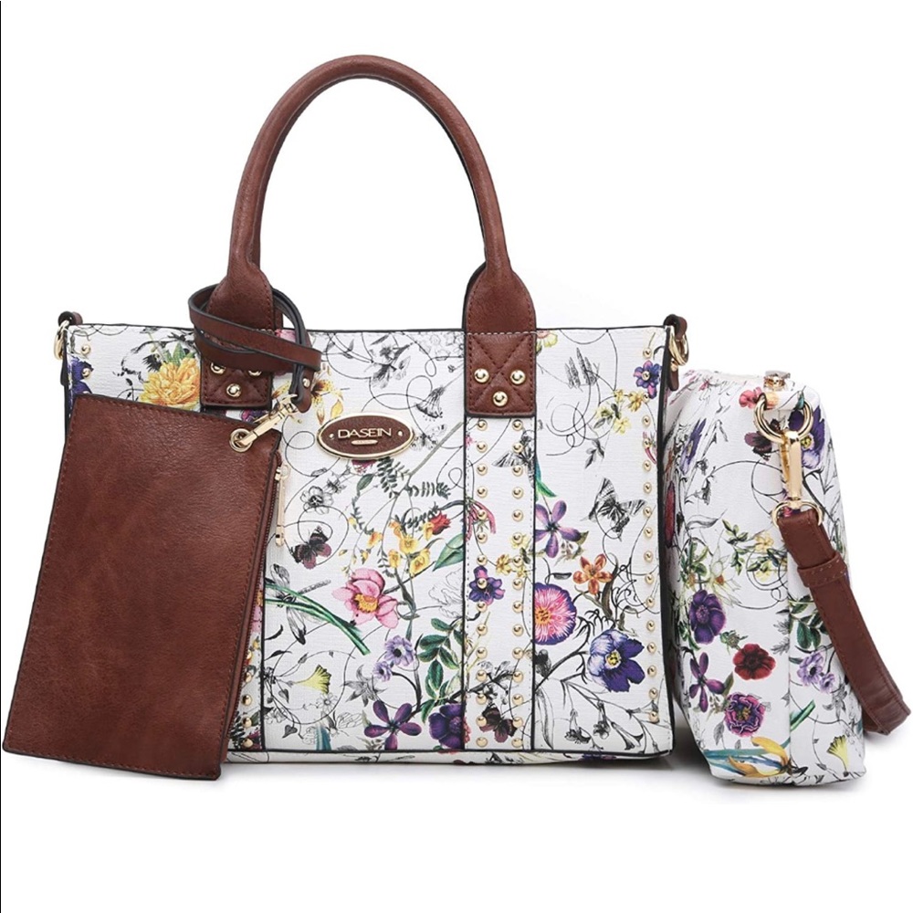 Women’s 3 pc. Floral handbag satchel tote in mint no use 🥰 ADORABLE